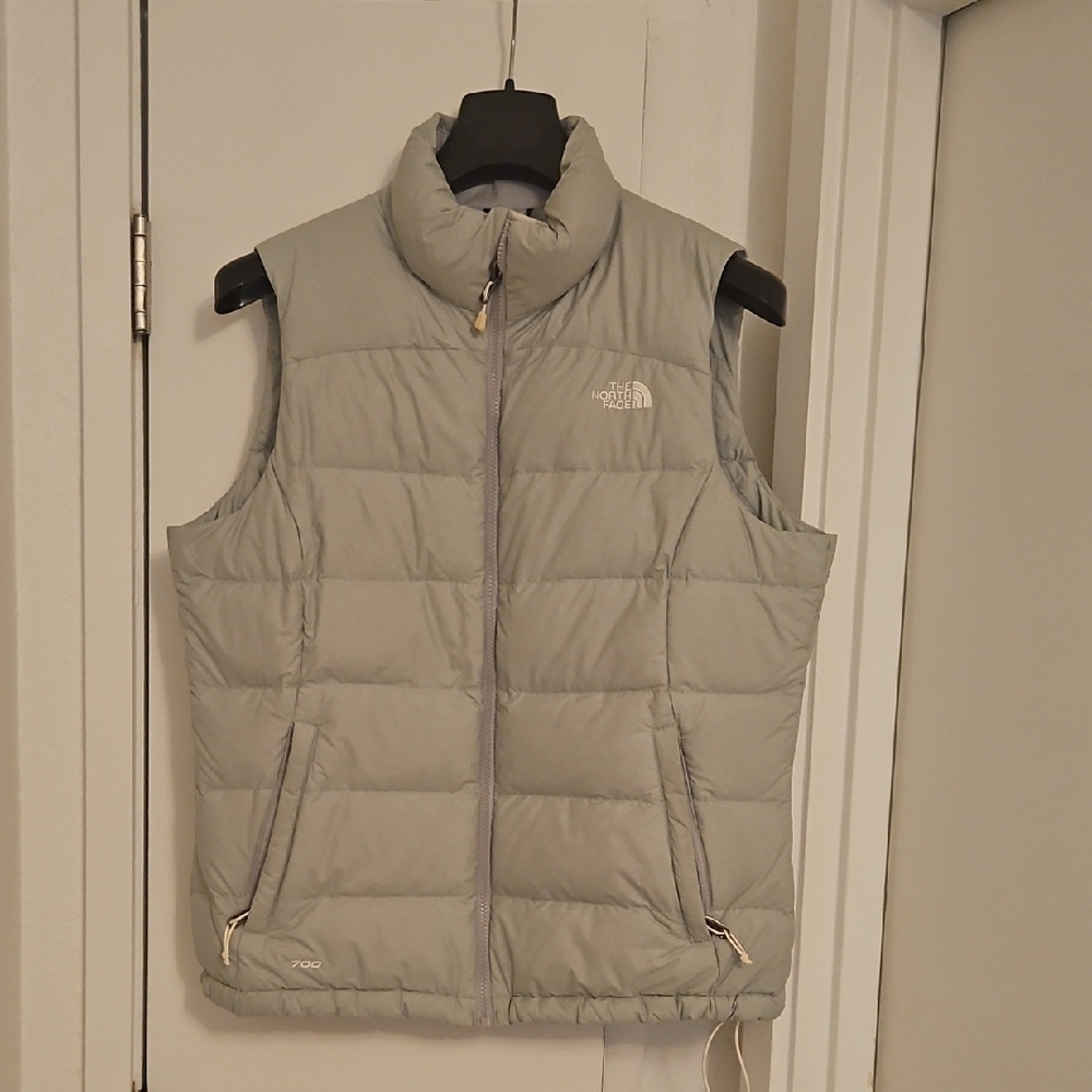 The North Face Light Gray Puffer Vest